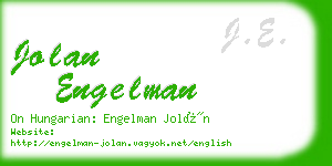jolan engelman business card